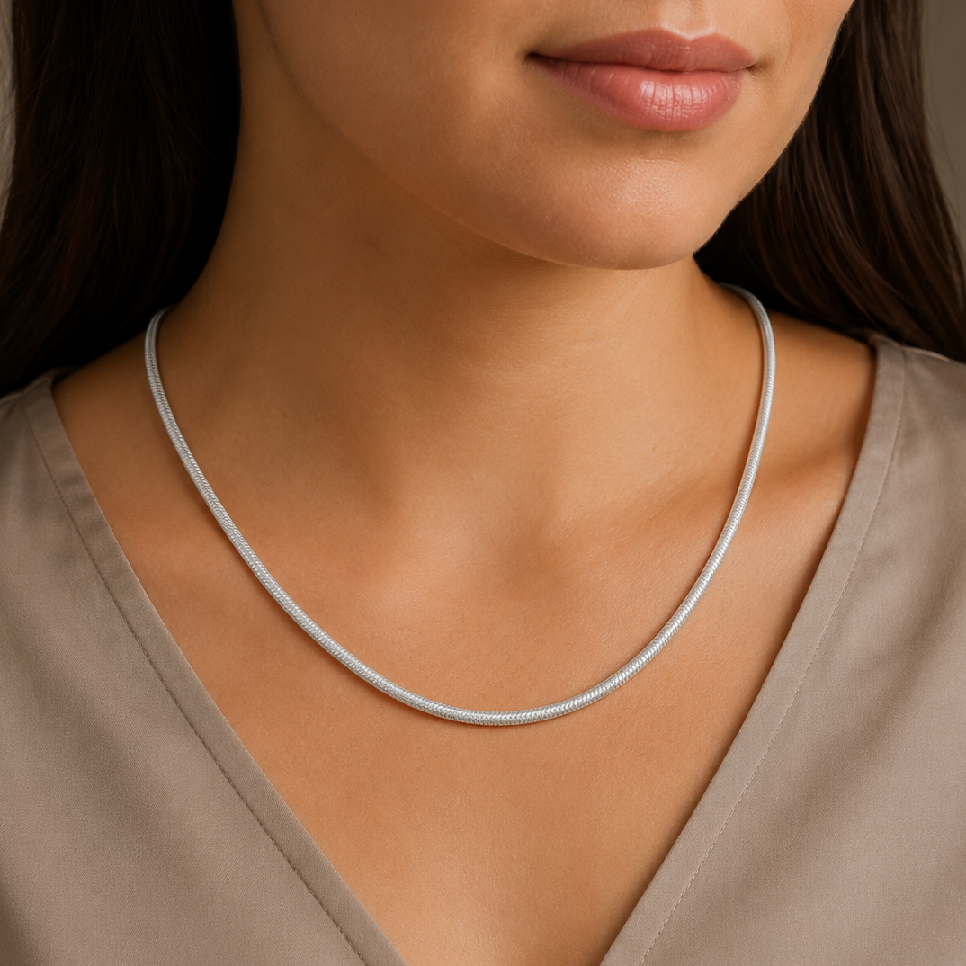 925 Sterling Silver Snake Chain Necklace - 2.6mm