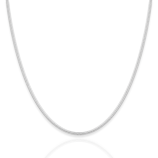 925 Sterling Silver Round Omega Necklace - 1.5mm