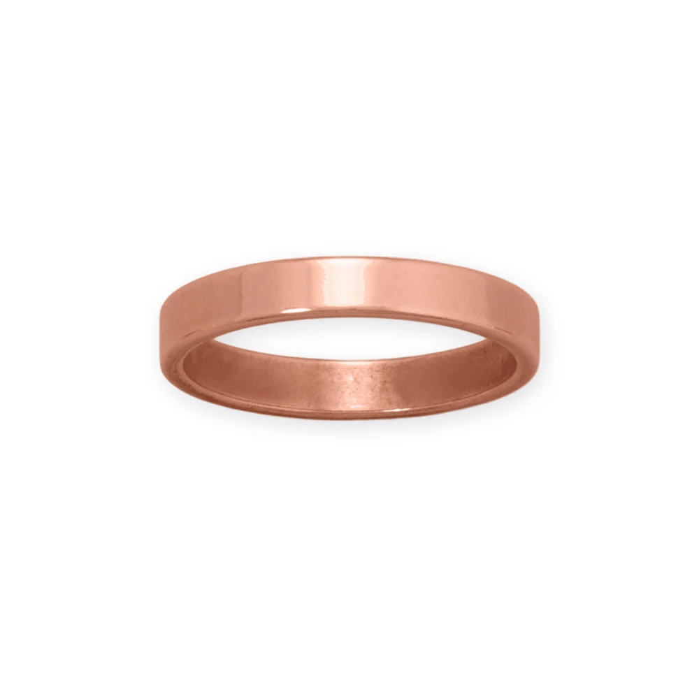 Flat Edge Solid Copper Ring