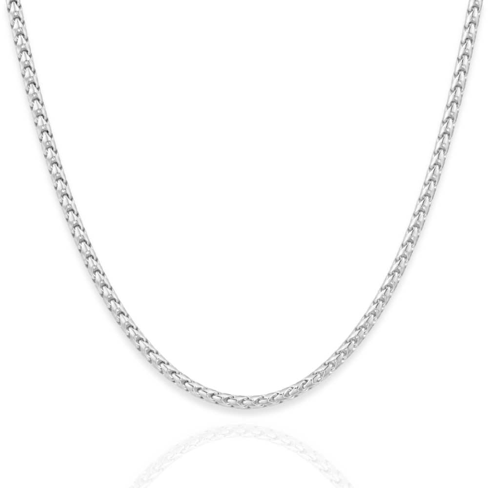 925 Sterling Silver Rhodium Plated Franco Chain Necklace - 2.4mm