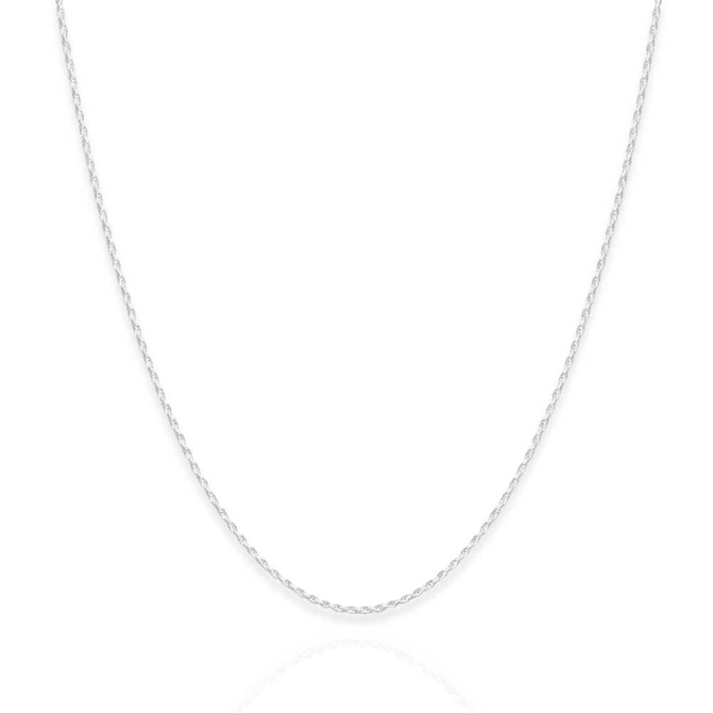 925 Sterling Silver Diamond Cut Rope Chain Necklace - 1mm