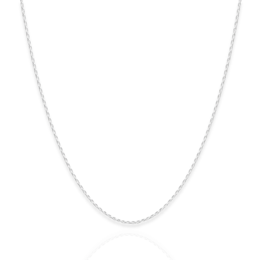 925 Sterling Silver Diamond Cut Rope Chain Necklace - 1mm