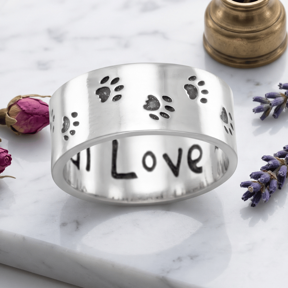 Oxidized Paw Print Band - view 3