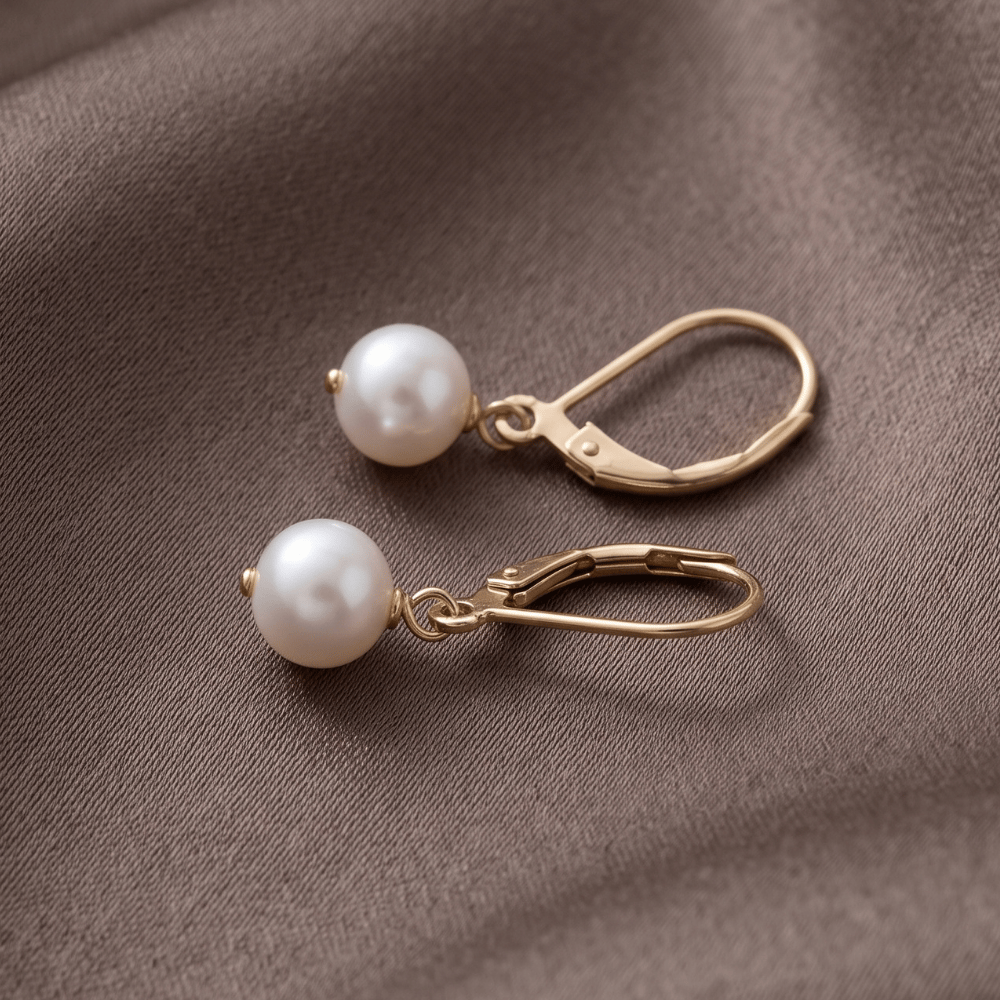 Gold-Filled Cultured Freshwater Pearl Lever Earrings