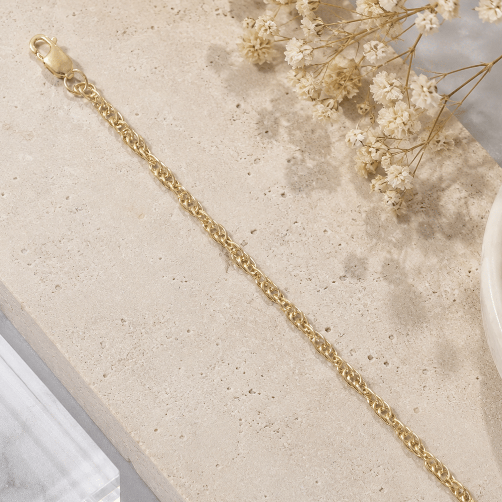 14/20 Gold Filled Rope Chain Bracelet - 2.5mm - view 2