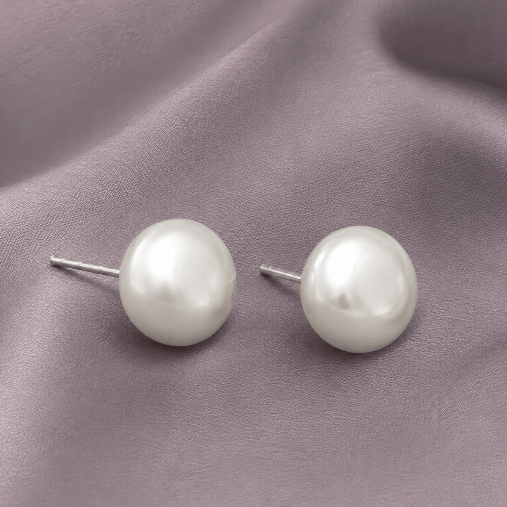 White Cultured Freshwater Pearl Stud Earrings
