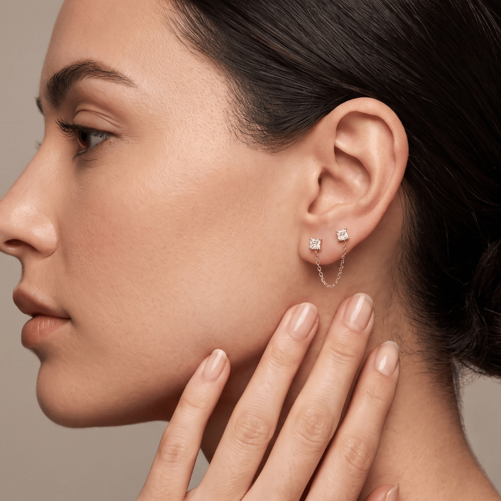 Double Post Crystal Earrings