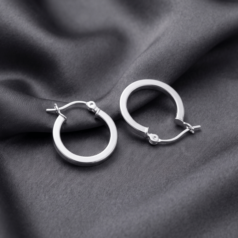 2mm x 18mm Square Tube Hoop Earrings