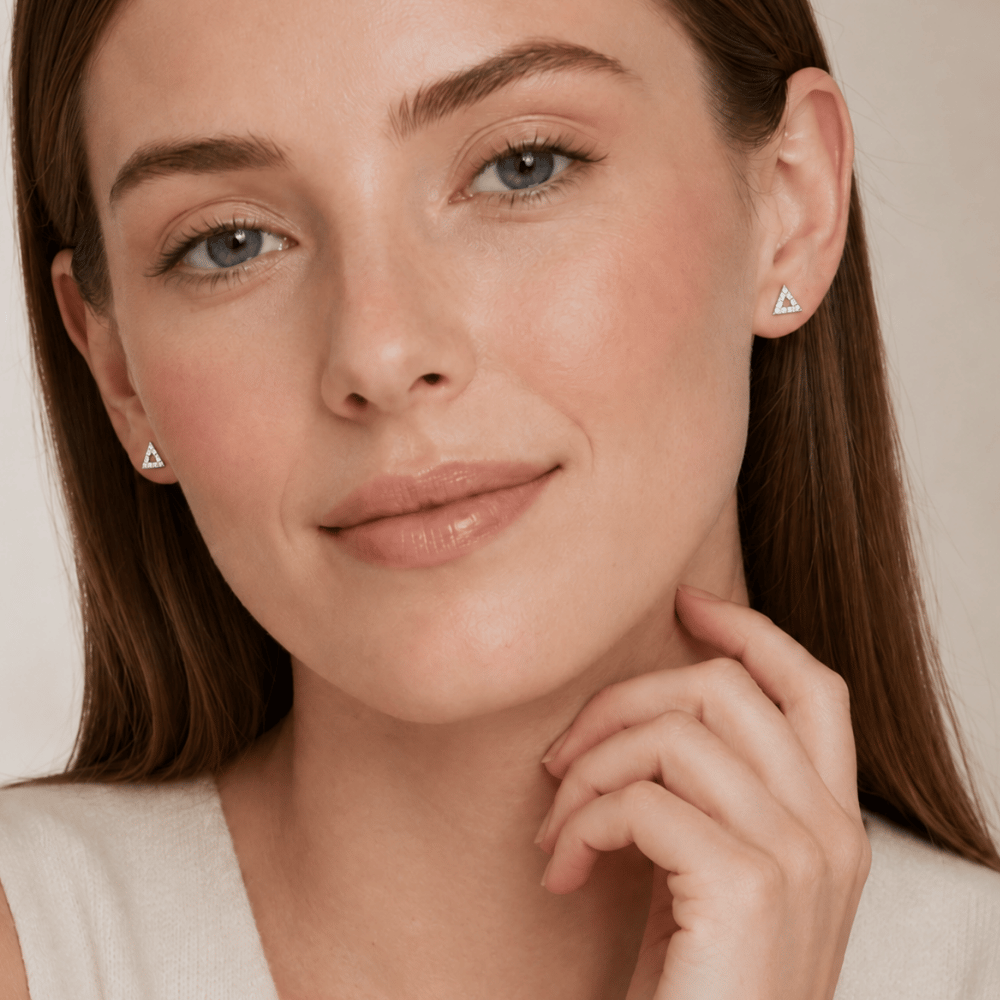Triangle Outline Stud Earrings