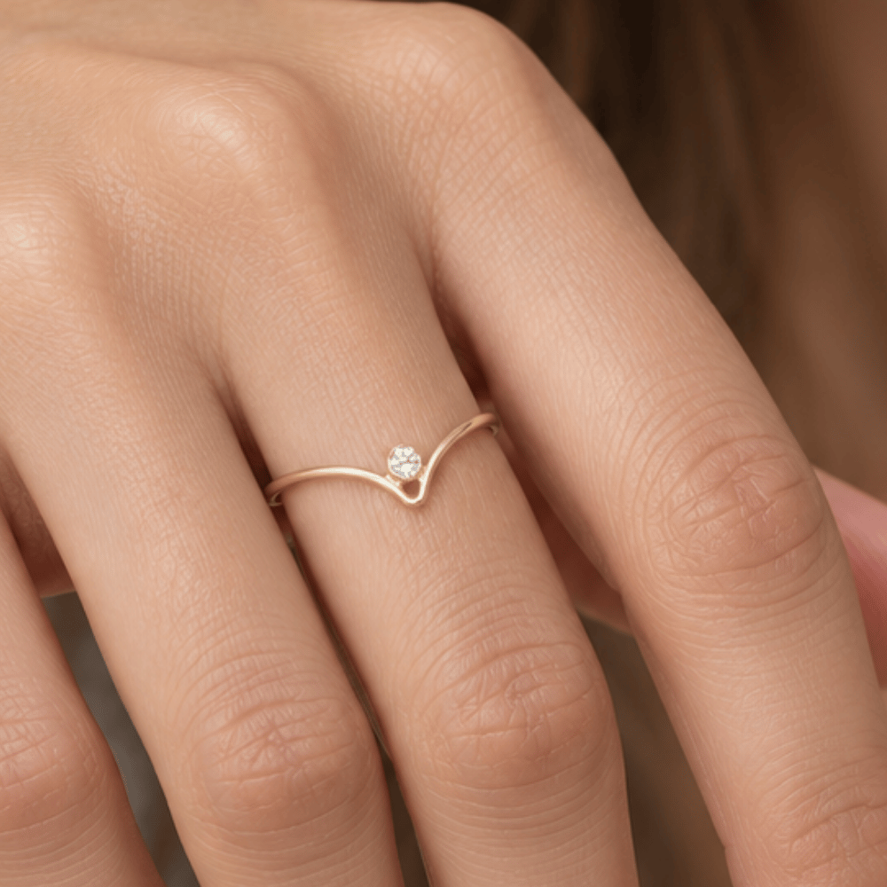 14/20 Gold Filled CZ "V" Design Ring