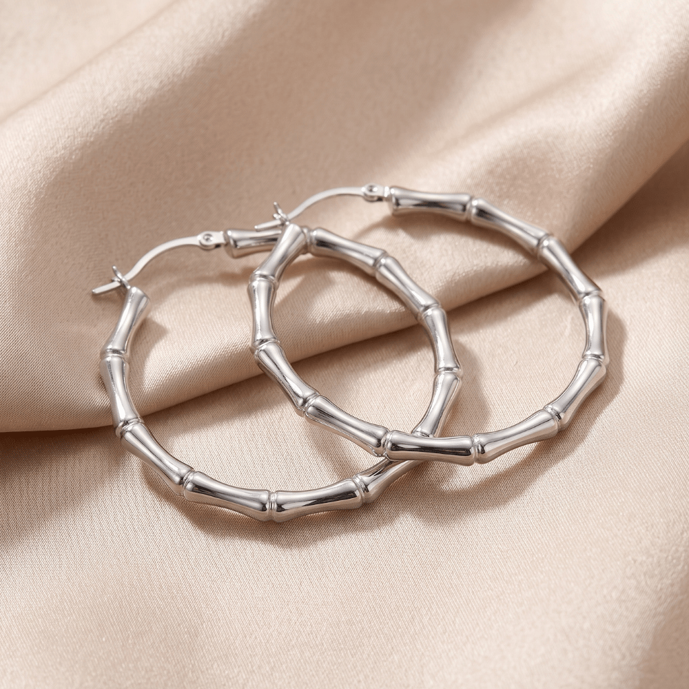 44mm Bamboo Hoop Earrings