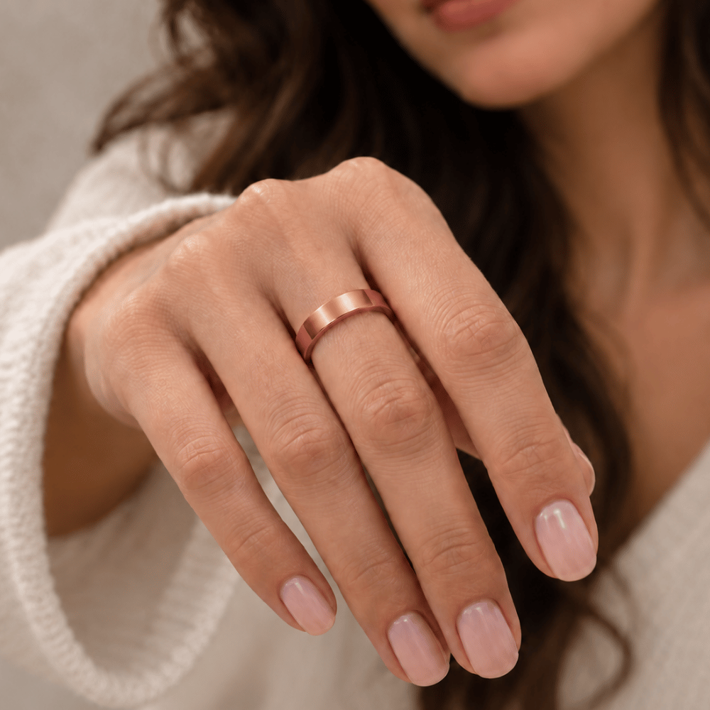 Flat Edge Solid Copper Ring