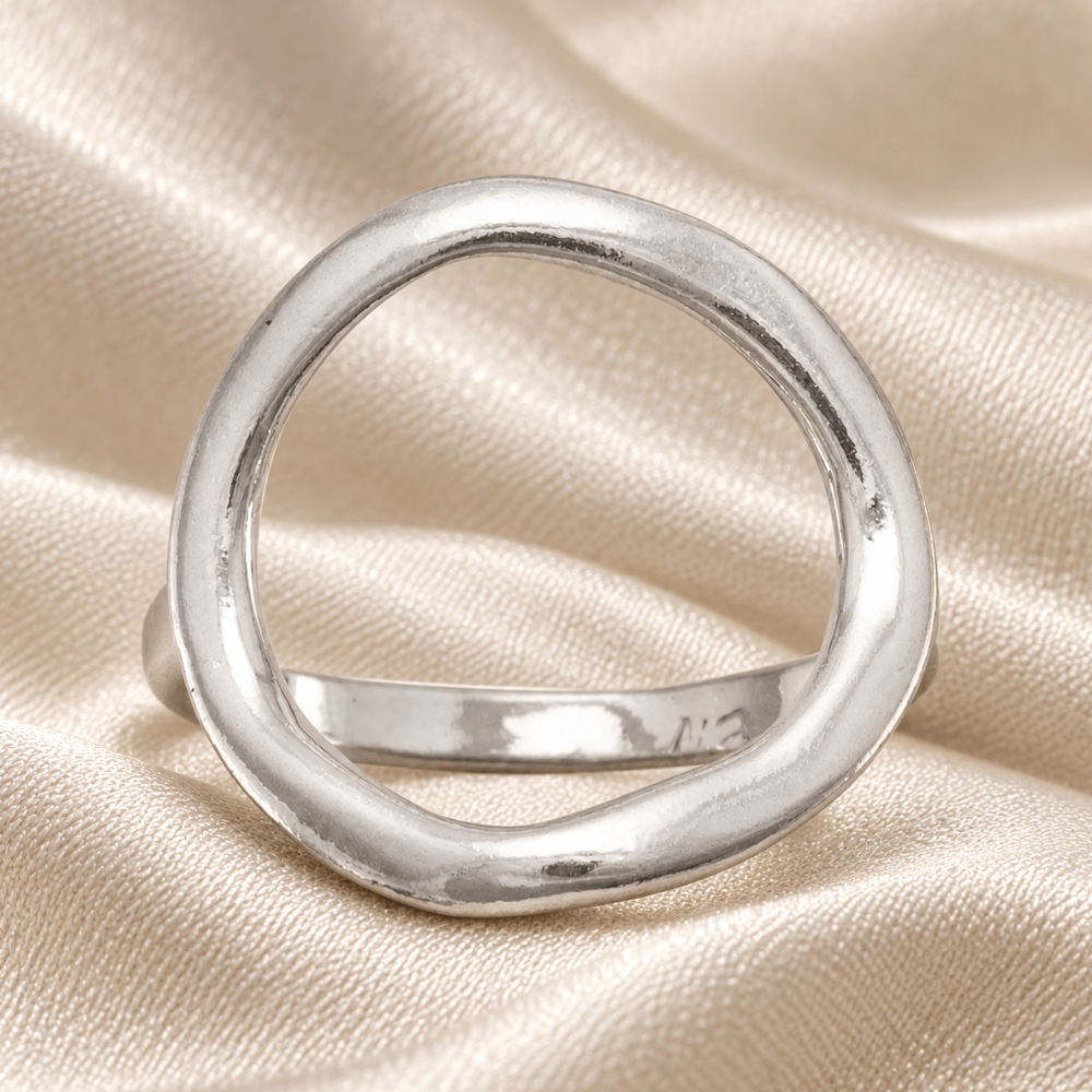 Textured Open Circle Ring