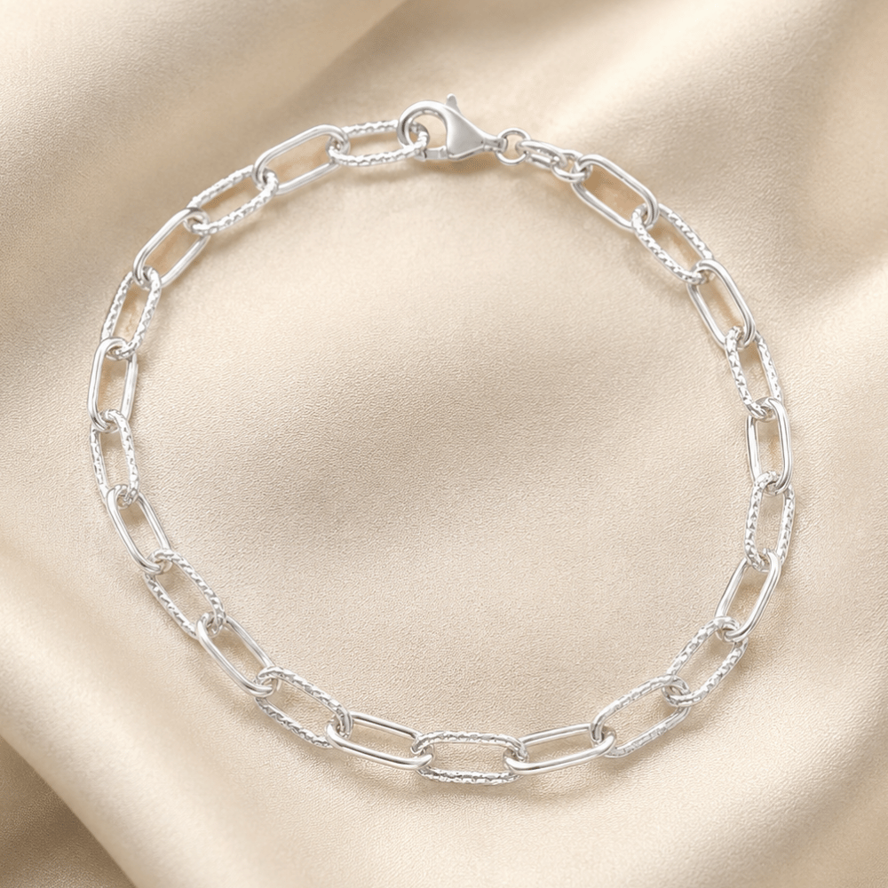 8" Smooth and Textured Link Bracelet