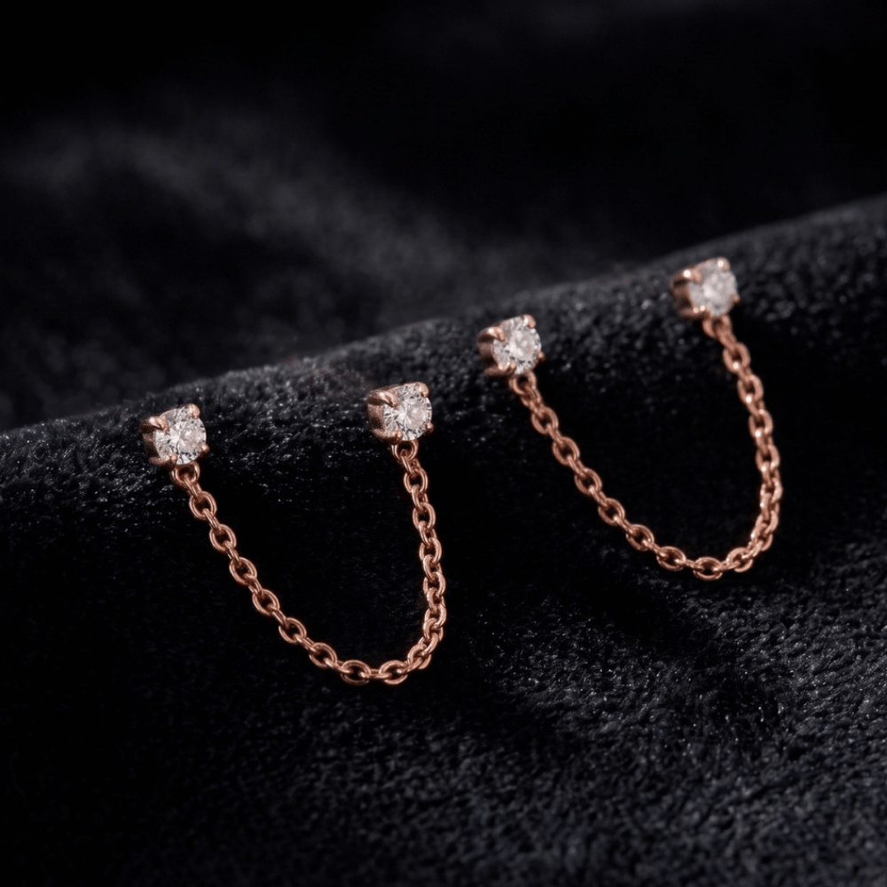Double Post Crystal Earrings