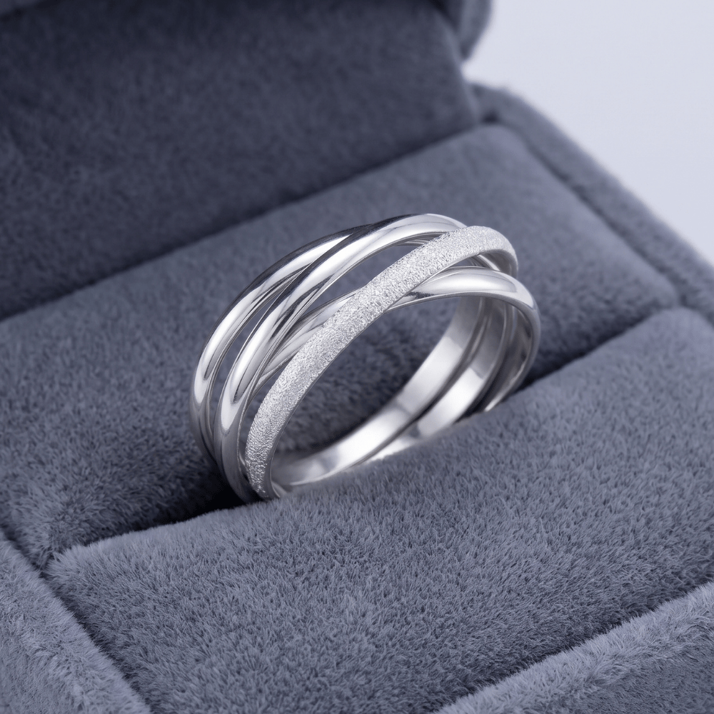 Polished and Stardust MultiBand Ring