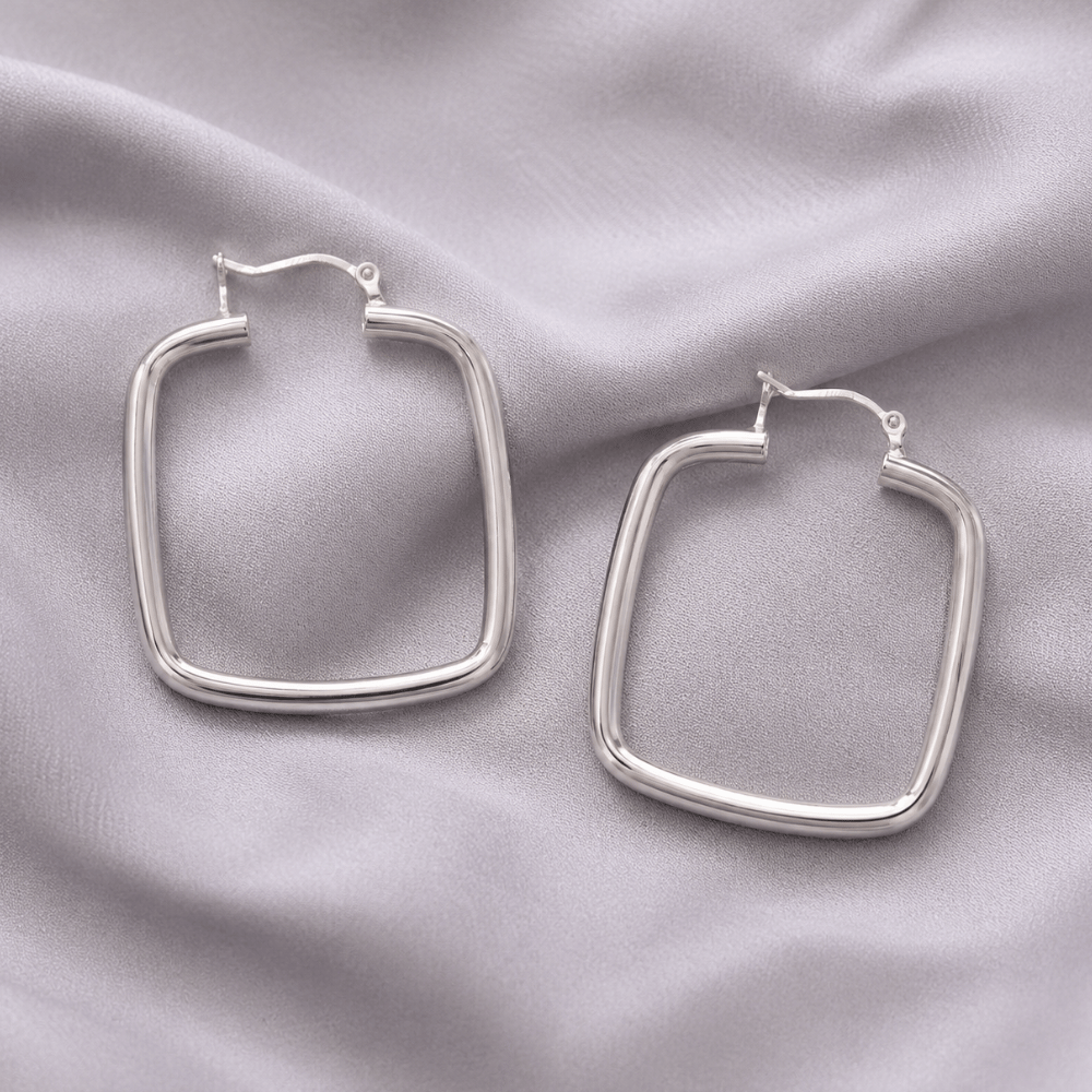 2mm x 29mm Square Hoop Earrings