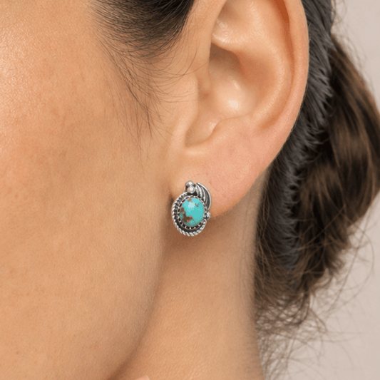 Southwest Style Reconstituted Turquoise Stud Earrings