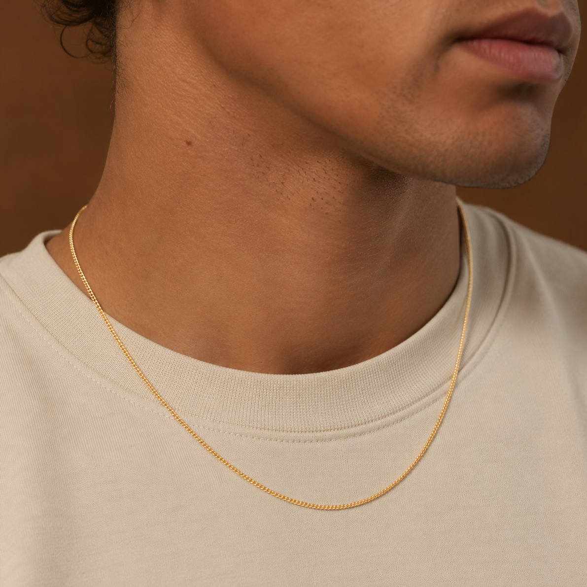 14K Gold Plated Sterling Silver Curb Chain Necklace - 1.4mm