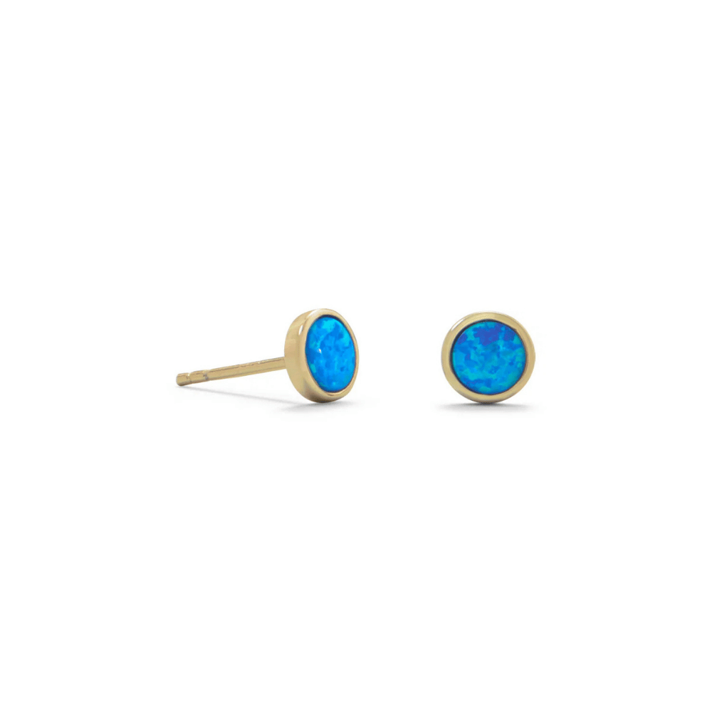 Synthetic Opal Bezel Studs