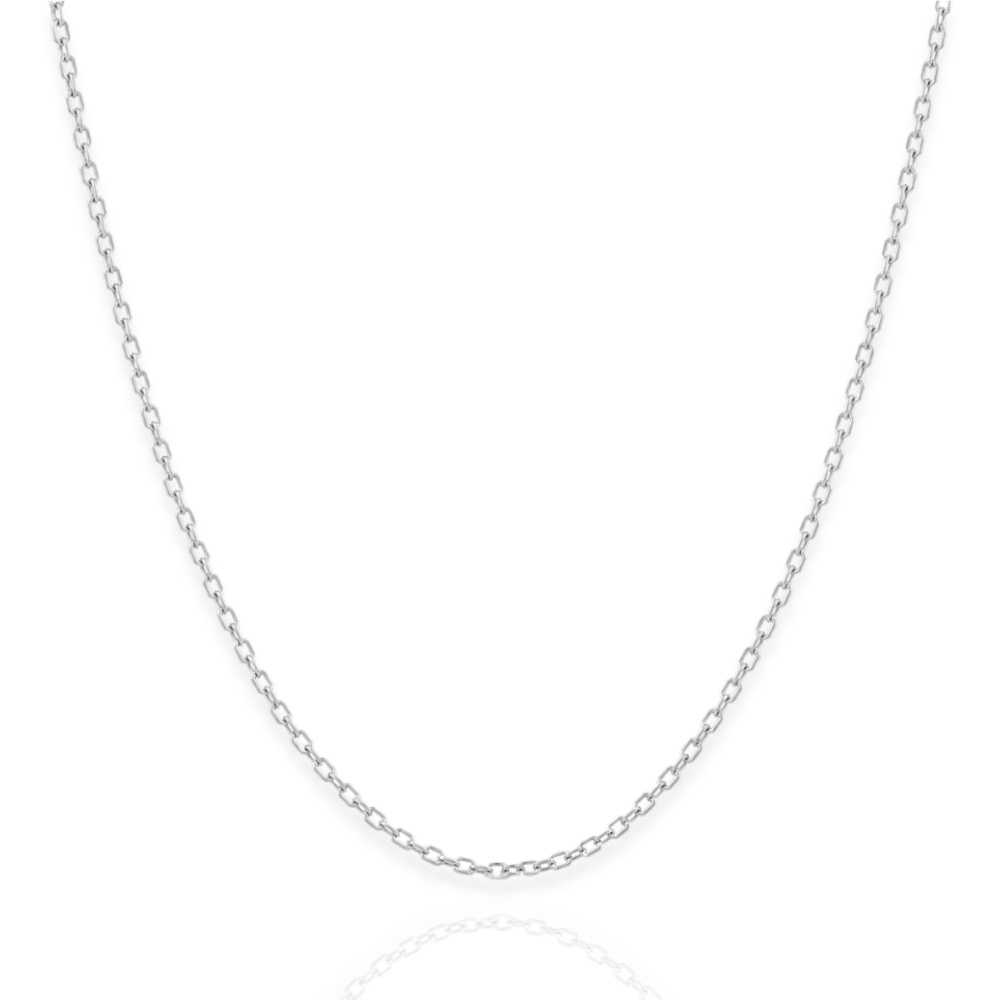 925 Sterling Silver Rhodium Plated Cable Chain Necklace - 1.9mm