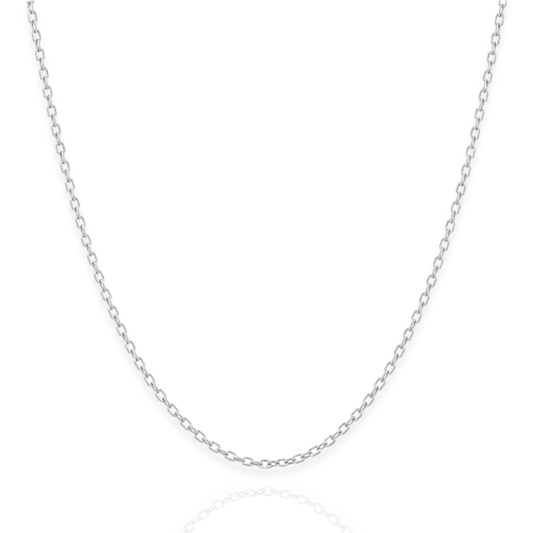 925 Sterling Silver Rhodium Plated Cable Chain Necklace - 1.9mm