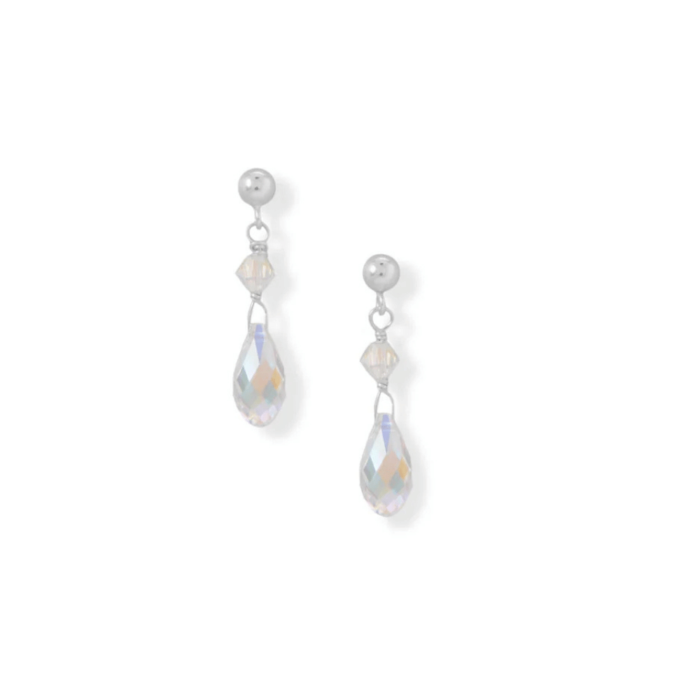 Swarovski Crystal Drop Ball Post Earrings