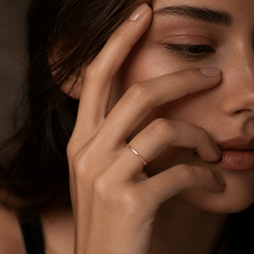 Flat Edge Solid Copper Ring