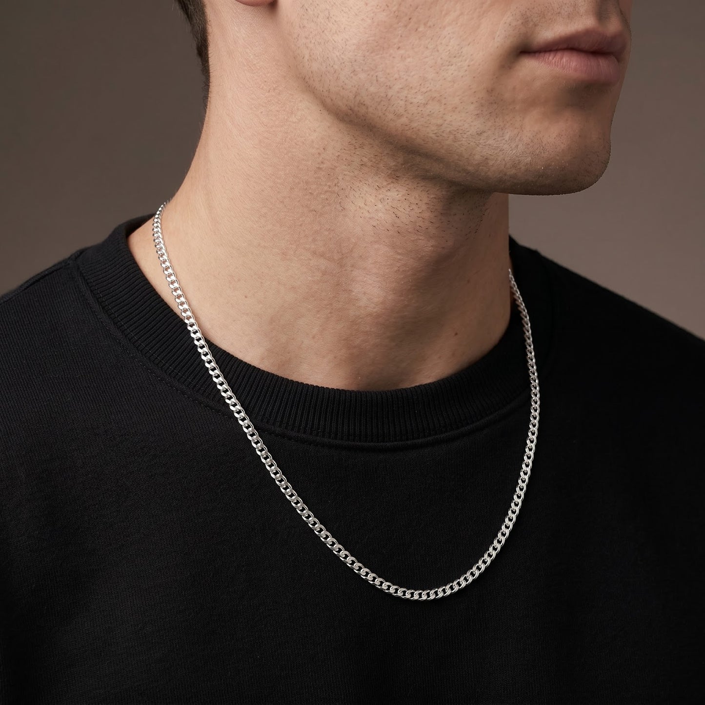 925 Sterling Silver Curb Chain Necklace - 3mm