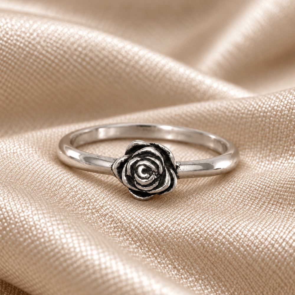 Small Oxidized Rose Ring
