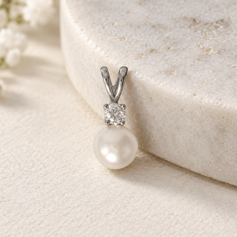 CZ and Cultured Freshwater Pearl Slide
