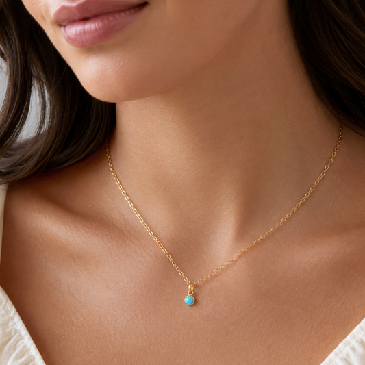 15" + 2.5" 14/20 Gold Filled 3mm Imitation Turquoise Necklace