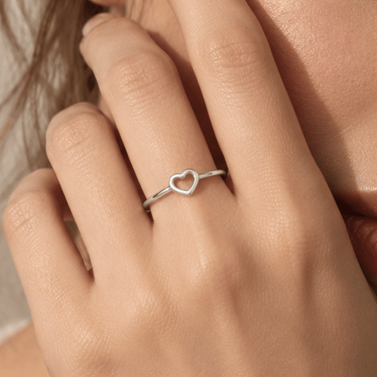 Polished Open Heart Ring