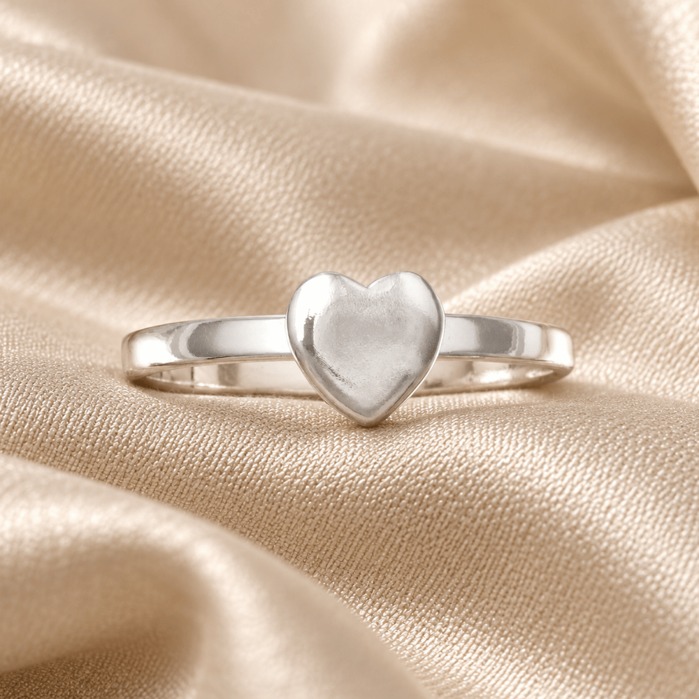 Small Polished Heart Ring