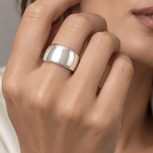 Wide Tapered Polished Ring