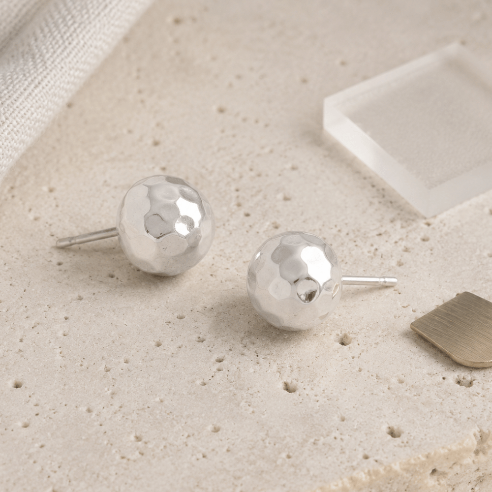Hammered Ball Earrings
