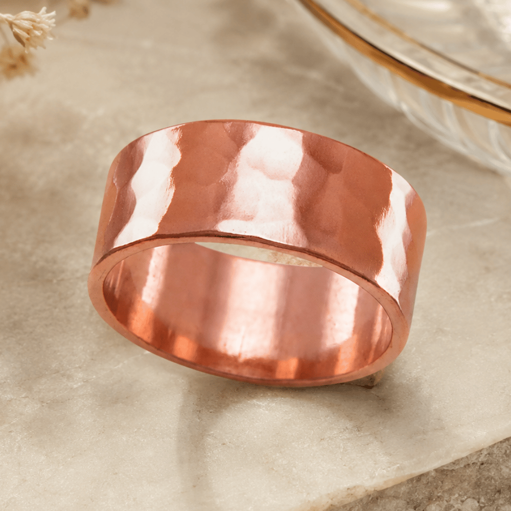 Solid Copper Hammered Ring
