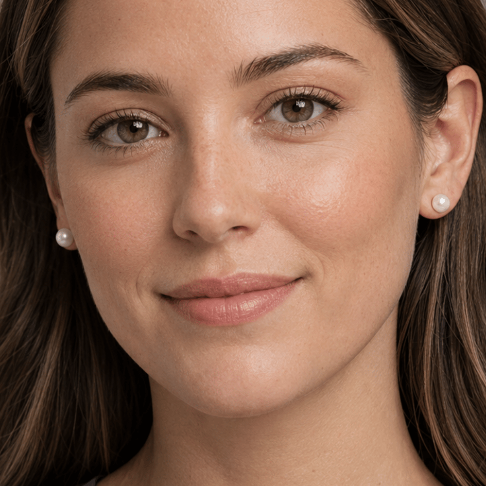 White Cultured Freshwater Pearl Stud Earrings