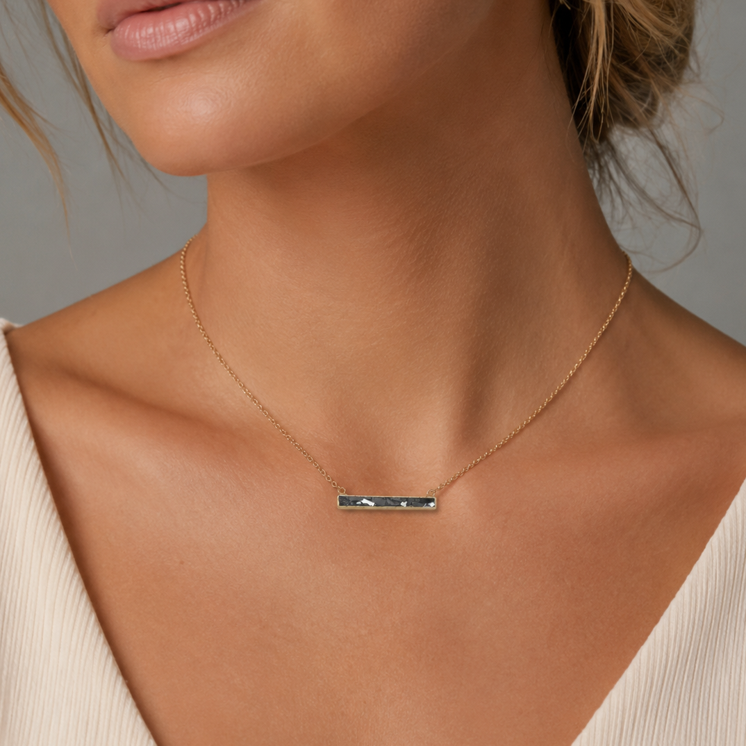 14 Karat Gold Plated Diamond Chip Necklace