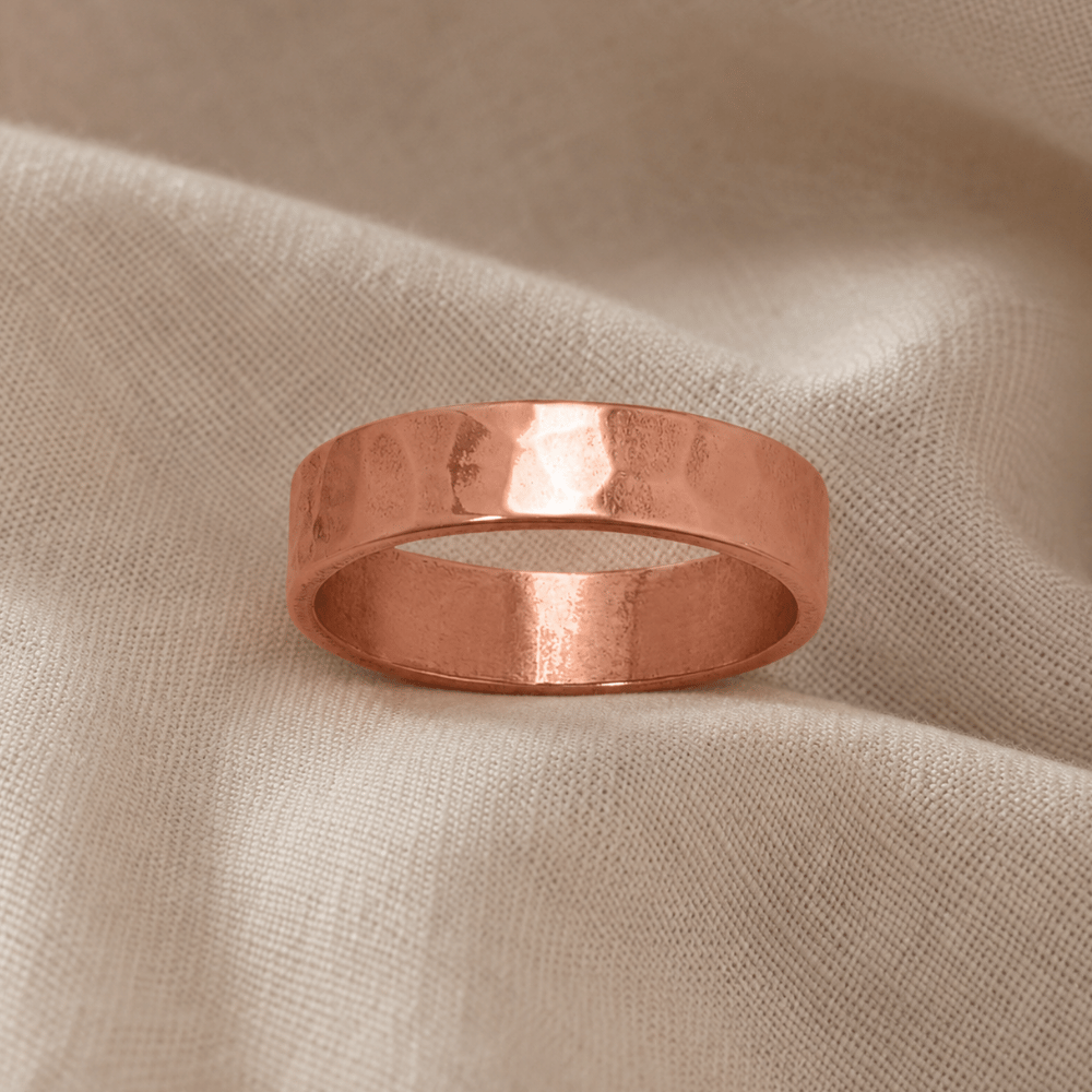 Solid Copper Hammered Ring