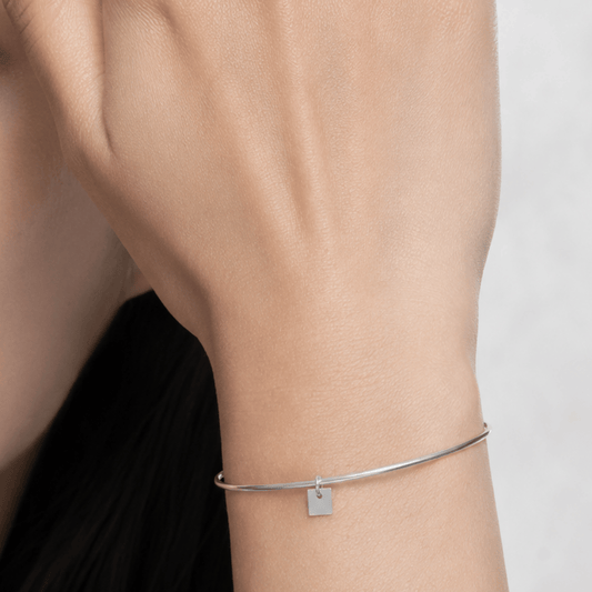 Wire Bangle with Bead Ends