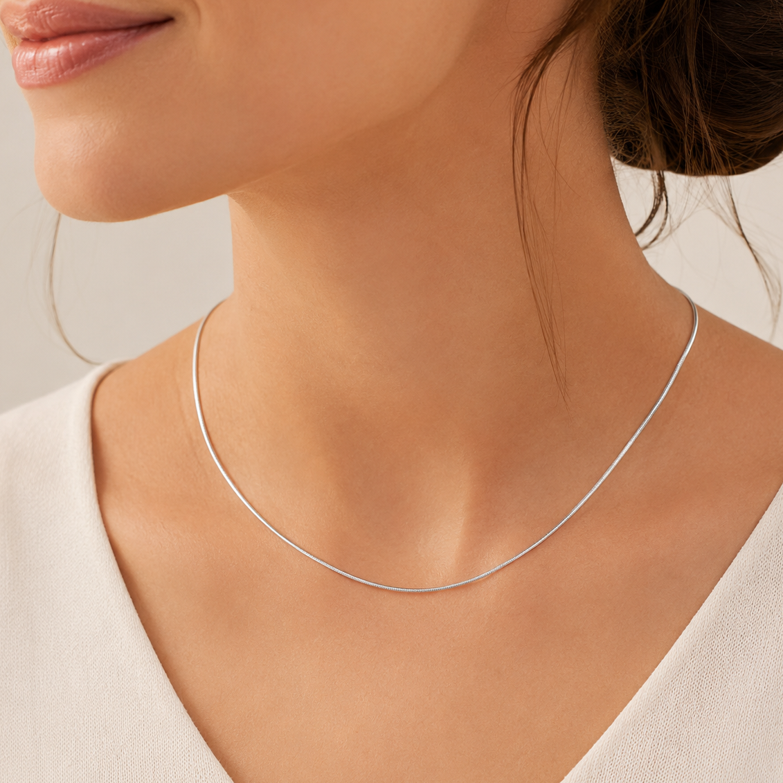 925 Sterling Silver Snake Chain Necklace - 1.2mm
