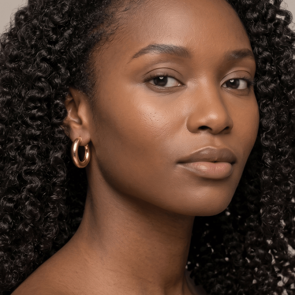 6mm Round Tube Hoop Ball Post Earrings