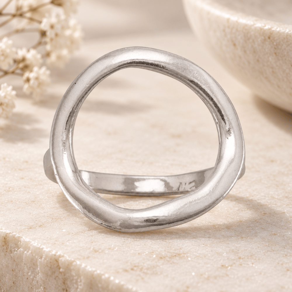 Textured Open Circle Ring