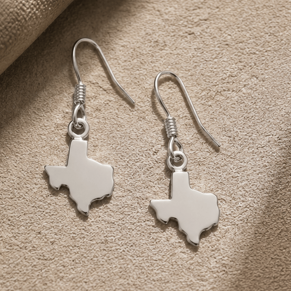 Small Antique Texas State French Wire Earrings