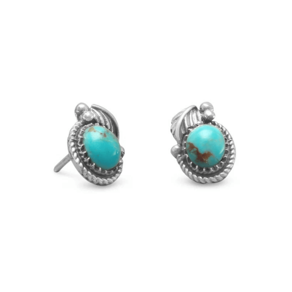 Southwest Style Reconstituted Turquoise Stud Earrings