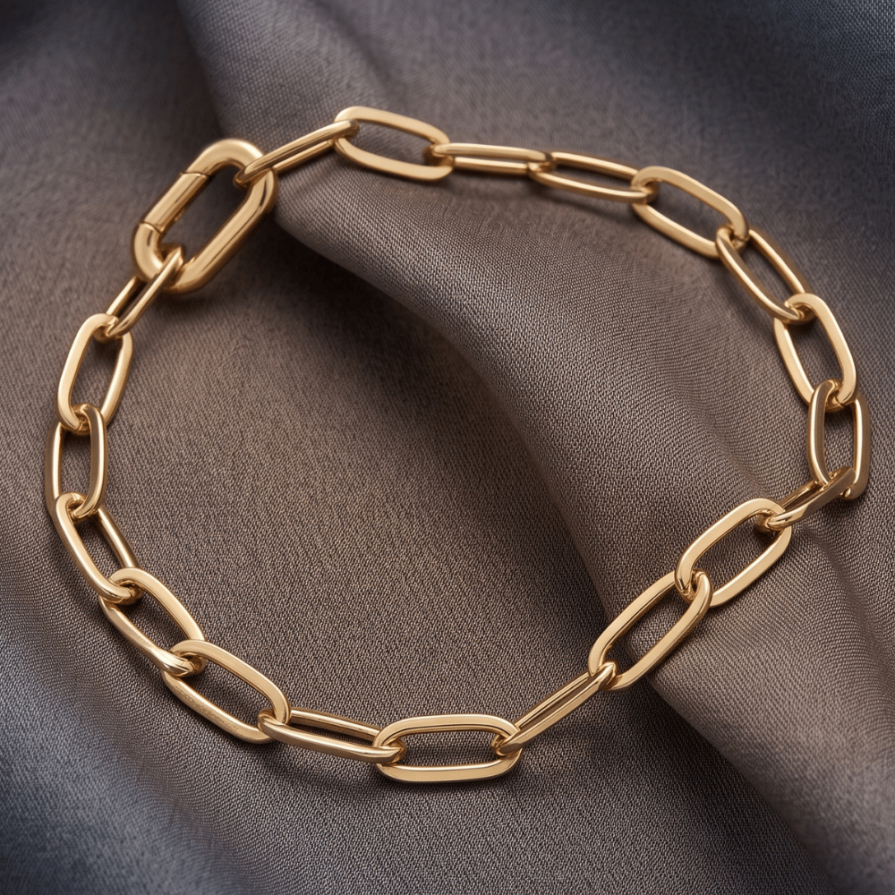 7" 18 Karat Gold Plated Inverted Hinge Fashion Bracelet