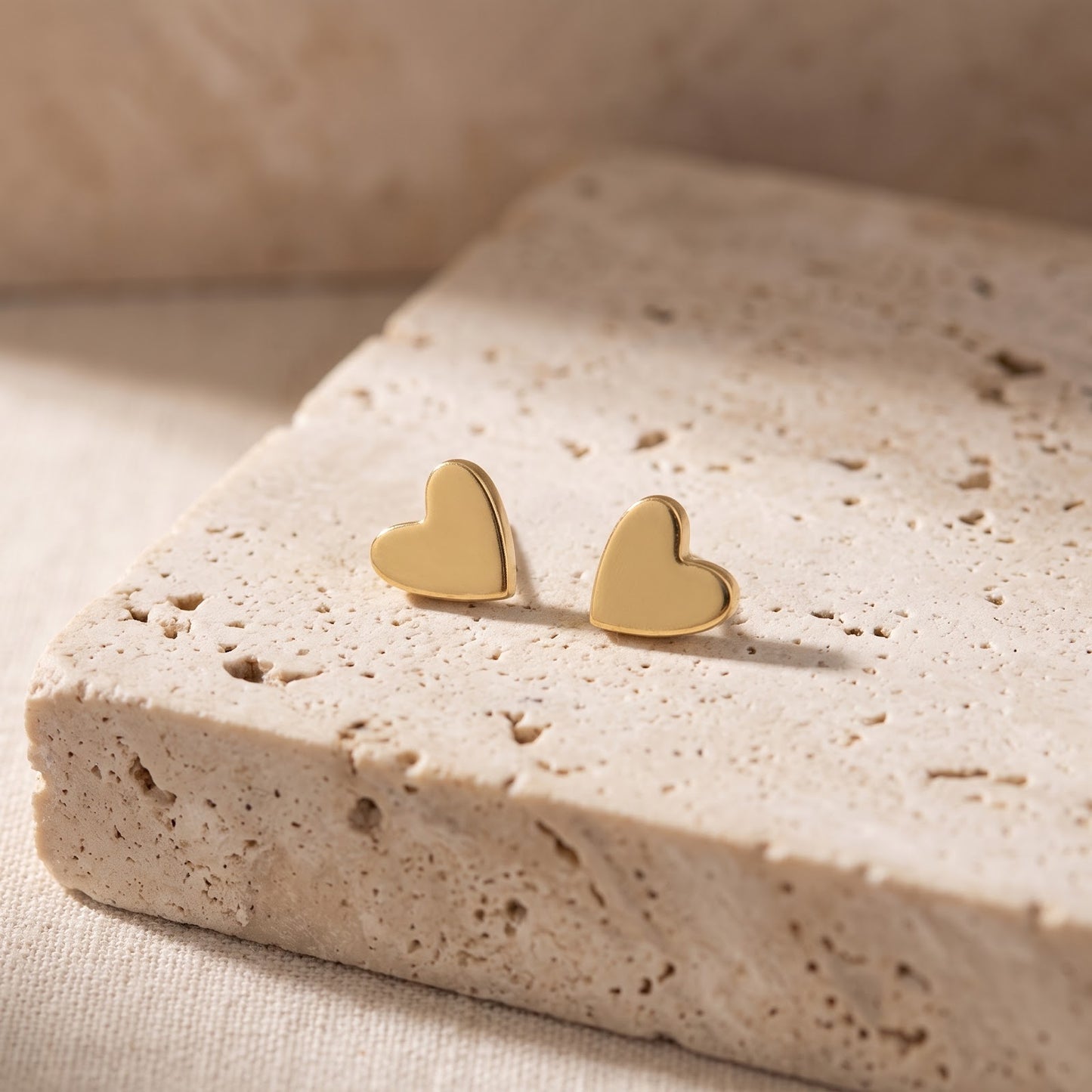 Heart of Gold Heart Stud Earrings