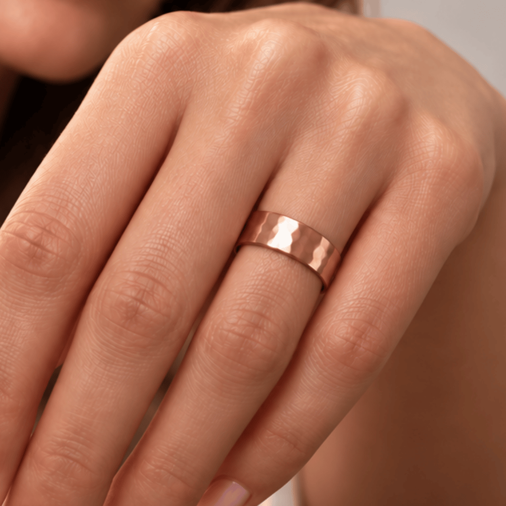Solid Copper Hammered Ring