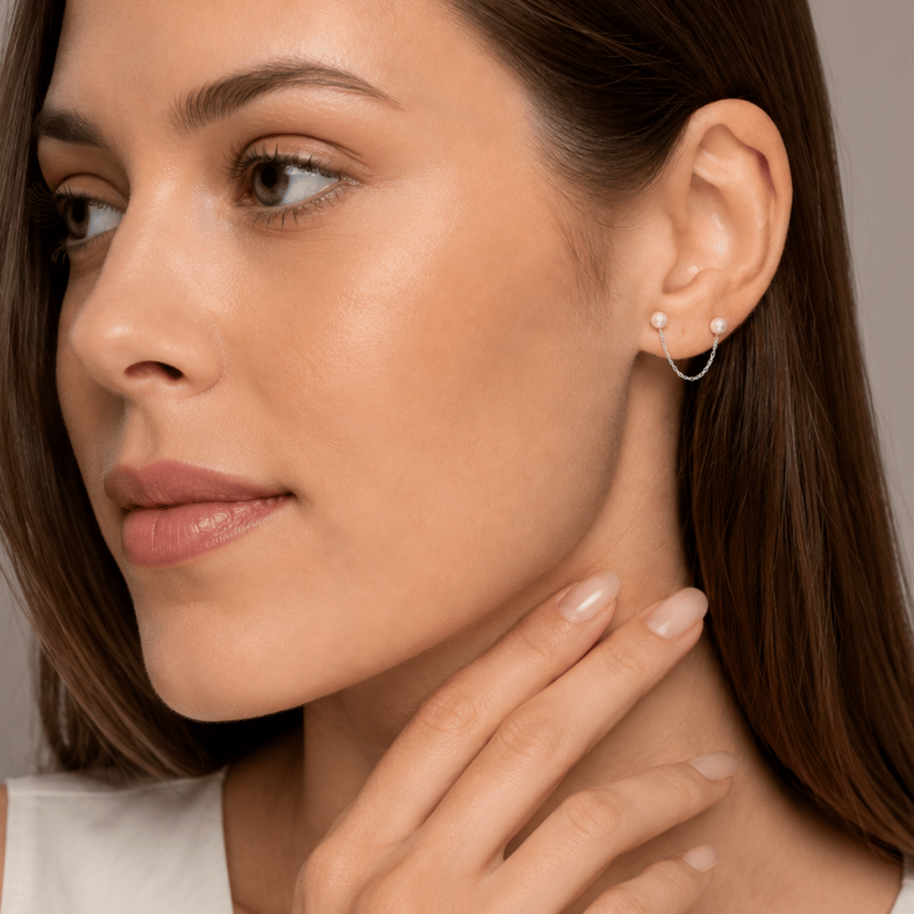 Pearl Double Post Earrings